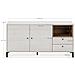 Credenza Bassa Javea 2 Cassetti, 2 Porte E 1 Ripiano, Color Bianco E Legno, 136,5 Cm (larghezza) 40 Cm (profonditá) 67,5 Cm (altezza) - Foto miniatura 3