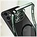 Cover Magsafe Per Iphone 11 Silicone Protezione Fotocamera Bordo Cromato Verde - Foto miniatura 2