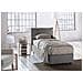 Letto Singolo Zusanne, Letto Contenitore Con Rivestimento In Tessuto, 100% Made In Italy, Apertura Frontale, Adatto Per Materasso Cm 90x190, Grigio - Foto miniatura 1