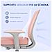 Sedia Da Ufficio Ergonomica E Reclinabile Ad Altezza Regolabile Con 5 Rotelle, 55x48x82.5-94.5 Cm, Rosa - Foto miniatura 2