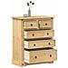 Cassettiera Corona 92x48x114 Cm In Legno Massello Di Pino - Foto miniatura 1
