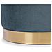 Pouf Charlotte Ii In Velluto Blu Celadon E Metallo Dorato - Foto miniatura 3