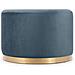 Pouf Charlotte Ii In Velluto Blu Celadon E Metallo Dorato - Foto miniatura 7