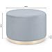 Pouf Charlotte Ii In Velluto Blu Celadon E Metallo Dorato - Foto miniatura 8