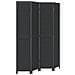 Divisorio Ambienti 4 Pannelli Nero Legno Massello Di Paulownia - Foto miniatura 2