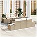 Set Divano Giardino 6 Pezzi con Cuscini Beige Polyrattan - Foto miniatura 2