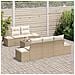 Set Divano Giardino 6 Pezzi con Cuscini Beige Polyrattan - Foto miniatura 3