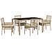 Set da Pranzo da Giardino di 5 Pezzi con Cuscini Beige in Rattan Sintetico - Foto miniatura 1