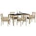 Set da Pranzo da Giardino di 5 Pezzi con Cuscini Beige in Rattan Sintetico - Foto miniatura 3