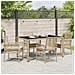 Set da Pranzo da Giardino di 5 Pezzi con Cuscini Beige in Rattan Sintetico - Foto miniatura 4