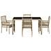 Set da Pranzo da Giardino di 5 Pezzi con Cuscini Beige in Rattan Sintetico - Foto miniatura 7