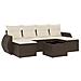 Set Divani da Giardino 7 pz con Cuscini Marrone in Polyrattan - Foto miniatura 1
