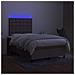 Letto a Molle con Materasso e LED Tortora 120x190 cm in Tessuto - Foto miniatura 4