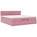 Struttura Letto Pouf con Materasso Rosa 160x200 cm in Velluto - Foto miniatura 6
