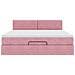 Struttura Letto Pouf con Materasso Rosa 160x200 cm in Velluto - Foto miniatura 7