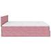 Struttura Letto Pouf con Materasso Rosa 160x200 cm in Velluto - Foto miniatura 8
