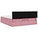 Struttura Letto Pouf con Materasso Rosa 160x200 cm in Velluto - Foto miniatura 9