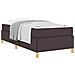 Letto a molle Marrone scuro e Bianco 90 x 200 cm Tessuto - Foto miniatura 3