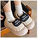 Pantofole Invernali Impermeabili In Pelle Pu Con Fodera In Pile E Suola Spessa In Cotone White 38 - Foto miniatura 2