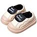 Pantofole Invernali Impermeabili In Pelle Pu Con Fodera In Pile E Suola Spessa In Cotone White 38 - Foto miniatura 1