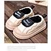 Pantofole Invernali Impermeabili In Pelle Pu Con Fodera In Pile E Suola Spessa In Cotone White 38 - Foto miniatura 6