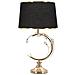 Lampada Da Tavolo Bruxelles In Metallo Nero E Oro Con Paralume In Tessuto — Ø 36 Cm - Foto miniatura 1
