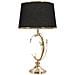 Lampada Da Tavolo Bruxelles In Metallo Nero E Oro Con Paralume In Tessuto — Ø 36 Cm - Foto miniatura 3