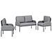Set divani con cuscino 3 pcs Grigio chiaro 115 x 56 x 80 cm - Foto miniatura 1