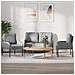 Set divani con cuscino 3 pcs Grigio chiaro 115 x 56 x 80 cm - Foto miniatura 2