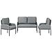 Set divani con cuscino 3 pcs Grigio chiaro 115 x 56 x 80 cm - Foto miniatura 6