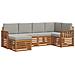 Set divani con cuscino 6 pcs Grigio Naturale e Chiaro - Foto miniatura 1