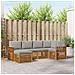 Set divani con cuscino 6 pcs Grigio Naturale e Chiaro - Foto miniatura 2