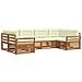 Set divani 6 pcs Naturale e Crema Legno di Acacia Massello - Foto miniatura 1