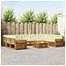 Set divani 10 pcs Naturale e Crema Legno di Acacia Massello - Foto miniatura 2