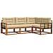 Set di divani da esterno con cuscino 4 pcs Naturale e Beige - Foto miniatura 1