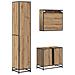 Set di mobili per il bagno con porta 3 pcs Rovere artigianale - Foto miniatura 9