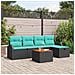 Set Divano da Giardino con cuscino 6 pcs Nero Poly Rattan - Foto miniatura 2