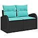 Set Divano da Giardino con cuscino 6 pcs Nero Poly Rattan - Foto miniatura 4