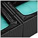Set Divano da Giardino con cuscino 6 pcs Nero Poly Rattan - Foto miniatura 8
