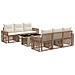Set Divano da Giardino 7 pz Beige e Bianco Crema polyrattan - Foto miniatura 1