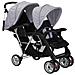 Passeggino Gemellare A Tandem In Acciaio Grigio E Nero - Foto miniatura 3