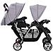 Passeggino Gemellare A Tandem In Acciaio Grigio E Nero - Foto miniatura 5