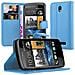 Custodia Compatibile Con Htc Desire 500 In Pastello Blu - Coperchio Protettiva Con Chiusura Magnetica, Funzione Stand E Tasca Per Le Carte - Foto miniatura 1