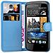 Custodia Compatibile Con Htc Desire 500 In Pastello Blu - Coperchio Protettiva Con Chiusura Magnetica, Funzione Stand E Tasca Per Le Carte - Foto miniatura 2