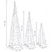 Set Coni Luce Led Decorativi Acrilici Bianco Freddo 30/45/60cm - Foto miniatura 5