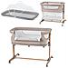Smart Bed 4 In 1 Culla Neonato Lettino Da Viaggio Pieghevole Regolabile Parete Laterale Apribile, Beige - Foto miniatura 1