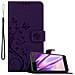 Custodia Compatibile Con Huawei Y5/y6 2017 In Lilla Scuro Fiore - Coperchio Protettivo In Design Floreale Con Chiusura Magnetica, Funzione Stand E Slot Per Carte - Foto miniatura 1
