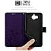 Custodia Compatibile Con Huawei Y5/y6 2017 In Lilla Scuro Fiore - Coperchio Protettivo In Design Floreale Con Chiusura Magnetica, Funzione Stand E Slot Per Carte - Foto miniatura 6