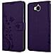 Custodia Compatibile Con Huawei Y5/y6 2017 In Lilla Scuro Fiore - Coperchio Protettivo In Design Floreale Con Chiusura Magnetica, Funzione Stand E Slot Per Carte - Foto miniatura 8