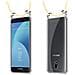 Catena Di Telefoni Cellulari Compatibile Con Samsung Galaxy J7 2018 In Crema Beige - Coperchio Protettivo In Silicone Con Anelli D'argento, Cinturino In Corda E Custodia Staccabile - Foto miniatura 8
